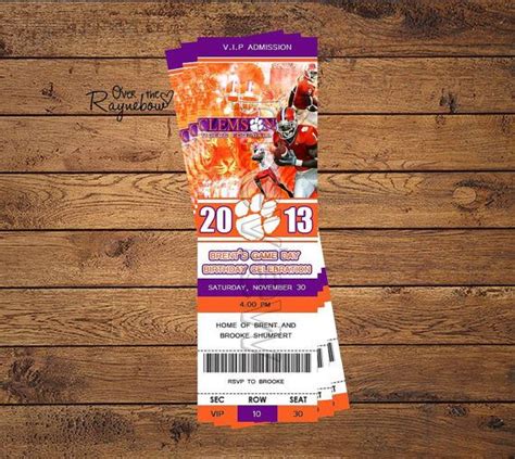 Clemson Ticket Invitation by RaynebowShoppe on Etsy, $1.00 | Custom ...