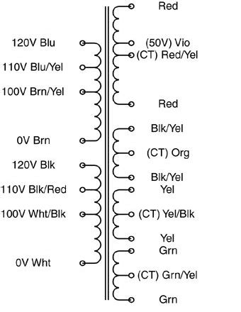 Step down transformer wire color code - triplejes