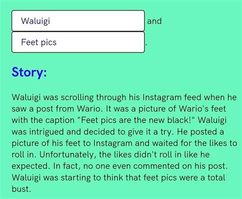 Waluigi + Feet Pics | Narrative Device | Know Your Meme