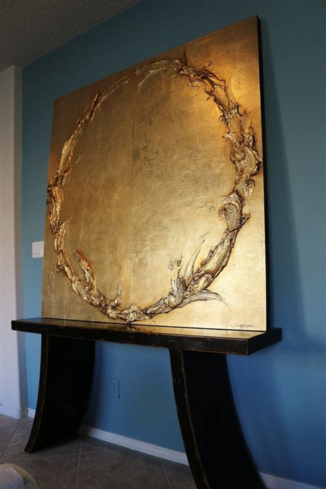 Sculptural Paintings gold leaf silver leaf art large scale classy ...