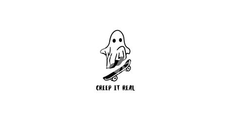 Creep It Real Skateboarding Ghost Halloween Desktop Wallpaper - Etsy