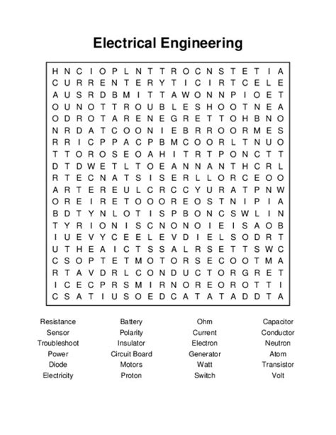 Electrical Engineering Word Search