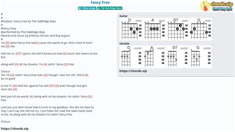 Chord: Fancy Free - tab, song lyric, sheet, guitar, ukulele | chords.vip