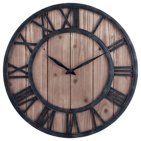 Rustic Farmhouse Oversized Wall Clock | Oversized wall clock, Vintage wall clock, Rustic wall clocks