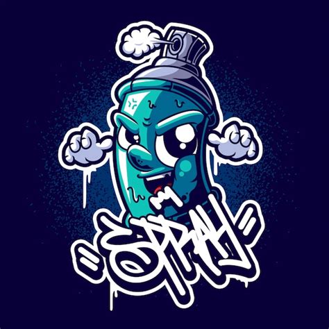 Premium Vector | Spray paint graffiti character