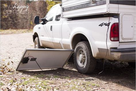 Adding a moveable solar panel to our truck camper | Two Happy Campers