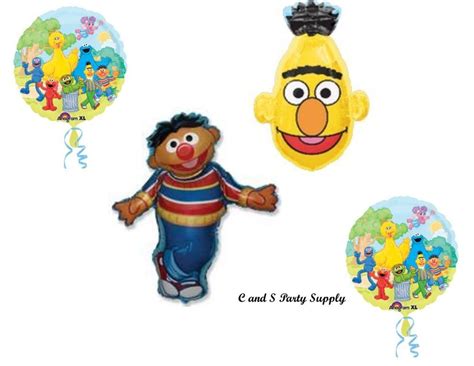 BERT & ERNIE Birthday party Balloons Decoration Supplies Sesame Street ...