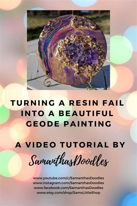 FIXING MY RESIN FAIL - a geode resin art tutorial by SamanthasDoodles ...