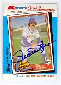 Rollie Fingers autographed baseball card (Milwaukee Brewers) 1982 Topps ...