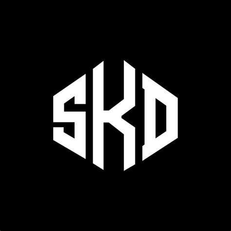 diseño de logotipo de letra skd con forma de polígono. diseño de logotipo en forma de cubo y ...