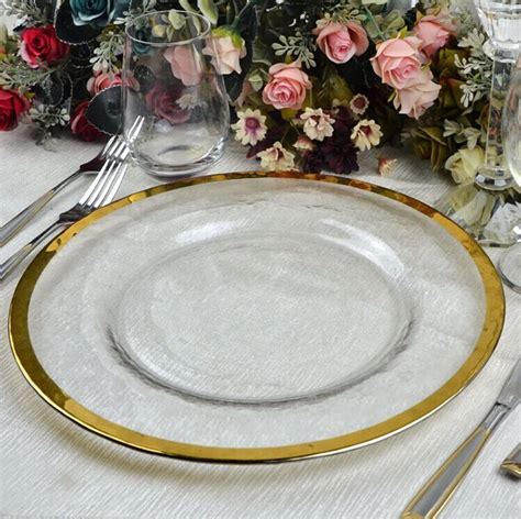 Gold-Rimmed-Glass-Charger-Plate - Starlight Events South Wales