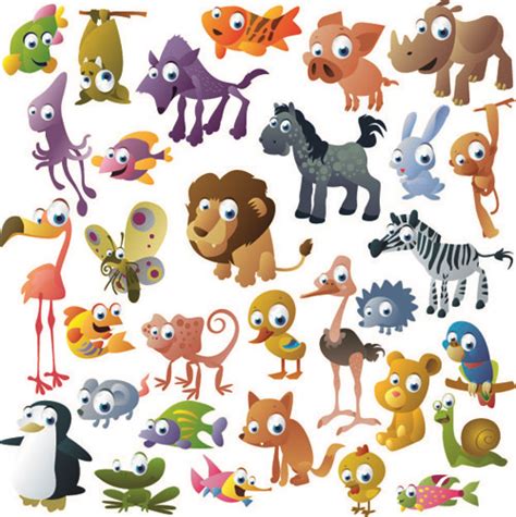 Vivid cartoon animals vector Vectors images graphic art designs in ...