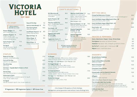 Menu at Victoria Hotel-Strathalbyn pub & bar, Strathalbyn