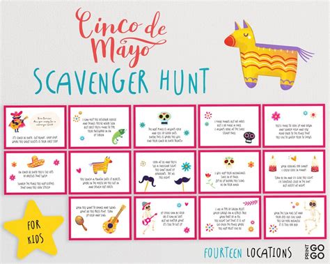 Cinco de Mayo Scavenger Hunt for Kids Day Of The Dead | Etsy