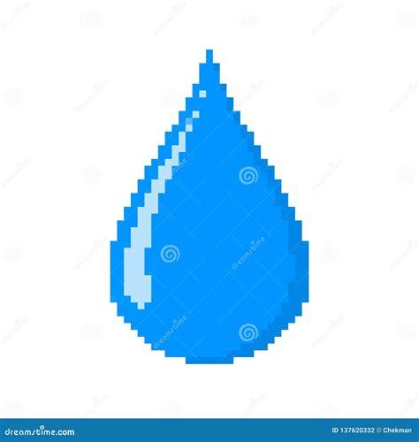 Pixel Art Design of a Water Drop. Vector Illustration Stock Illustration - Illustration of ...