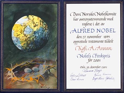 Kofi Annan – Nobel diploma - NobelPrize.org