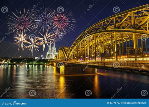 Fireworks Celebration - Cologne - Germany Stock Image - Image of hohenzollern, firework: 47776757