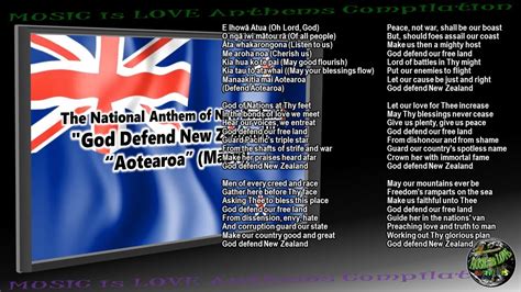 New Zealand National Anthem "God Defend New Zealand" INSTRUMENTAL with lyrics - YouTube