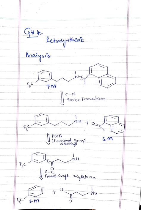 [Solved] . 4. Propose a synthesis to form the following pharmaceutical ...