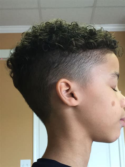 Boys Curly Mixed Race Haircut