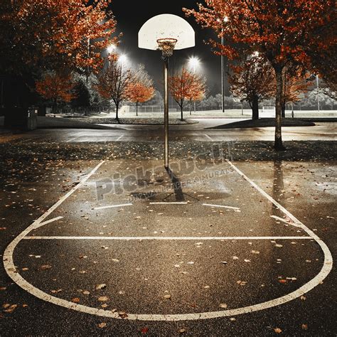 Outdoors basketball court, night - Pickawall