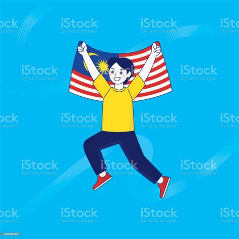 Malaysia Celebrates 66th Merdeka With Joy Stock Illustration - Download Image Now - Anniversary ...