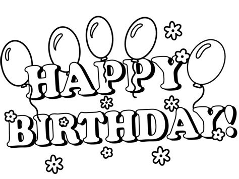 Happy Birthday Clipart Black And White | Free download on ClipArtMag