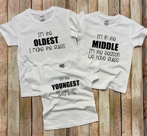 Funny Three Sibling Shirts Brother or Sister Set of Three - Etsy