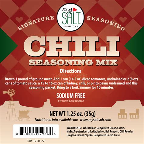 Chili Seasoning Salt Free – My Salt Substitute