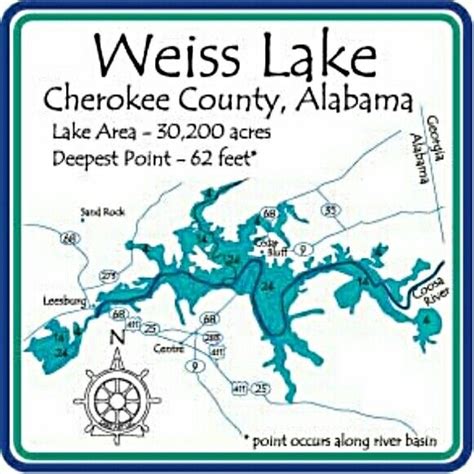 Weiss Lake map | Lake map, Weiss lake, Lake