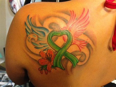 liver+cancer+tattoos | Liver cancer ribbon... Dove... Angel wing ...