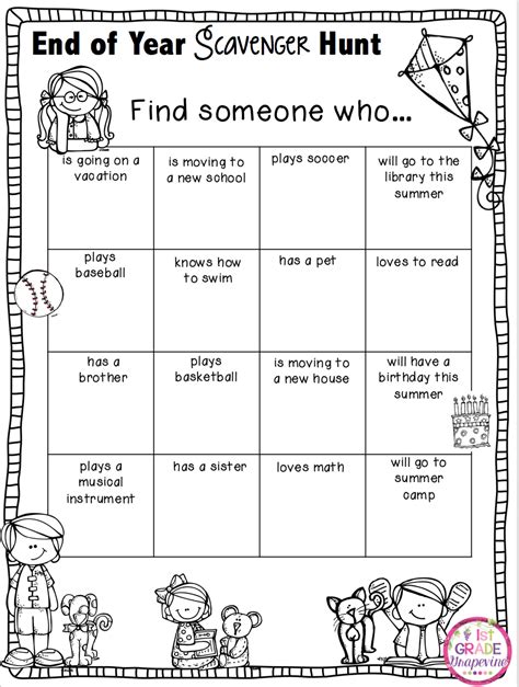 Free Printable End Of Year Activities For Kindergarten - Printable Word ...