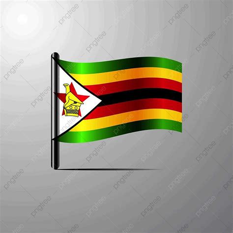 Zimbabwe Flag Vector Hd PNG Images, Zimbabwe Waving Shiny Flag Design Vector, Vector, Day ...