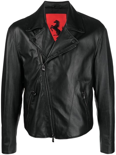 FERRARI Leather Biker Jacket | Editorialist