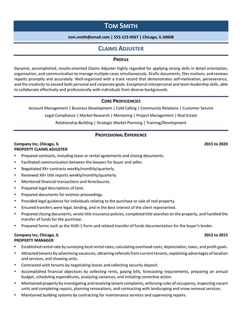 Claims Adjuster Resume Example & Guide (2021) | ZipJob