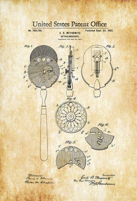 Ophthalmoscope Patent 1902 Patent Print Optometry Doctor | Doctors ...