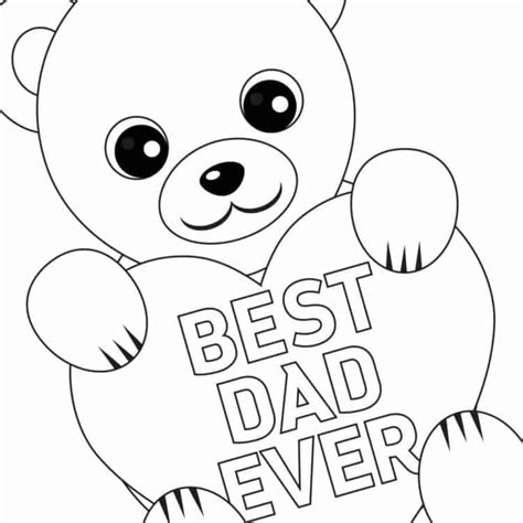 Free Printable Father's Day Coloring Card and Page