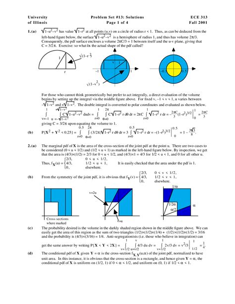 6 Solved Problems on the Circle of Radius - Problem Set 13 | ECE 313 - Docsity