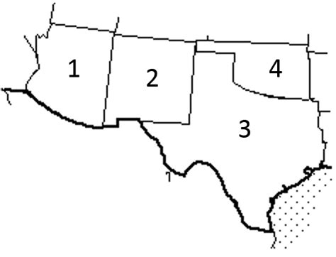 Southwest Region States Map Diagram | Quizlet