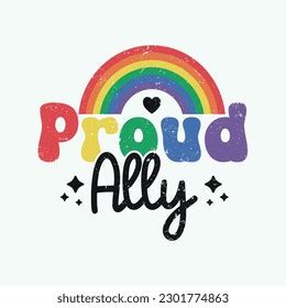 Lgbtq Pride Month Design Proud Ally Stock Vector (Royalty Free ...