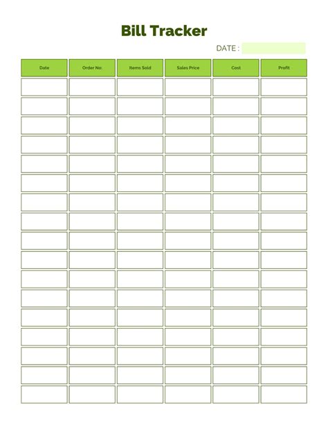 Printable Bill Tracker Bill Tracker PDF Bill Tracker - Etsy