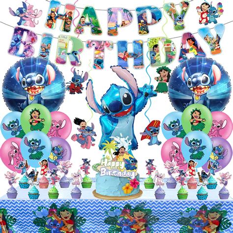 Buy Stitch Birthday Party Supplies, Stitch Birthday Decorations Include ...