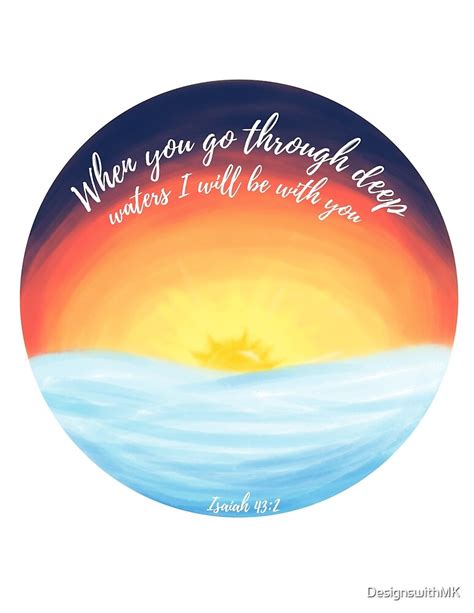 "Isaiah 43:2 Bible Verse Sticker / Magnet" by DesignswithMK | Redbubble