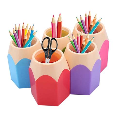 Big Pencil Head Shape Pen Holder Creative Student Contrast Pen Holder Multi-function Large ...