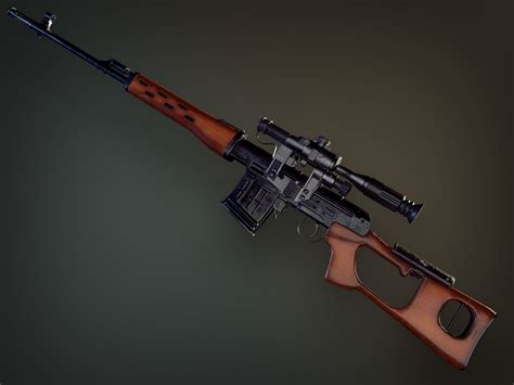 3D asset Lowpoly PBR Dragunov Sniper Rifle SVD | CGTrader