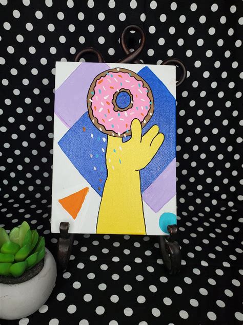 Homer Simpson Donut Fan Art Painting | Etsy