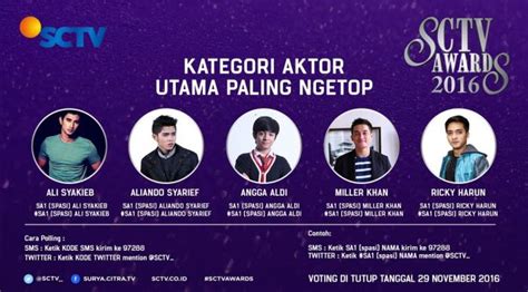 Simak, Ini Daftar Lengkap Nominasi SCTV Awards 2016 - ShowBiz Liputan6.com