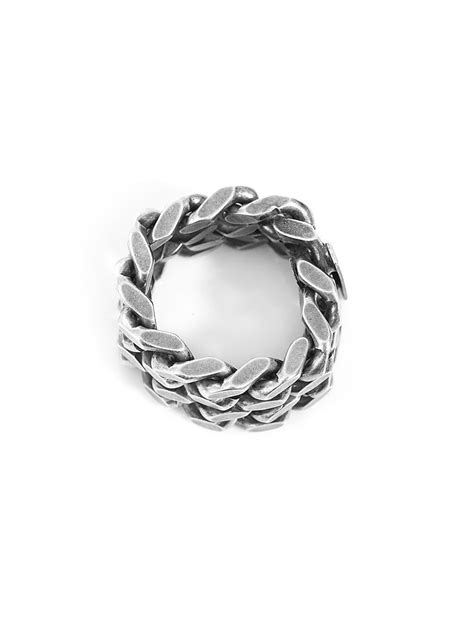 Saint Laurent Silver Chain Ring in Metallic for Men - Lyst