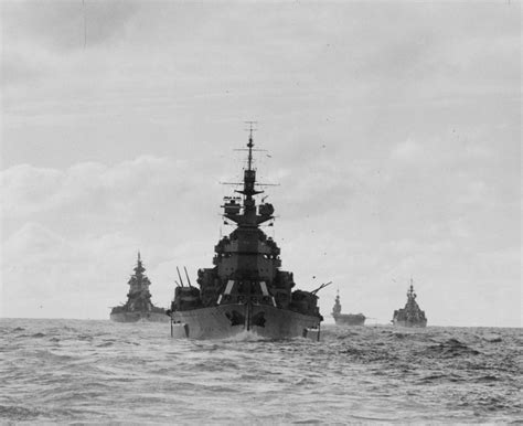 The battleship HMS Duke of York, with the battleship HMS Nelson, the ...