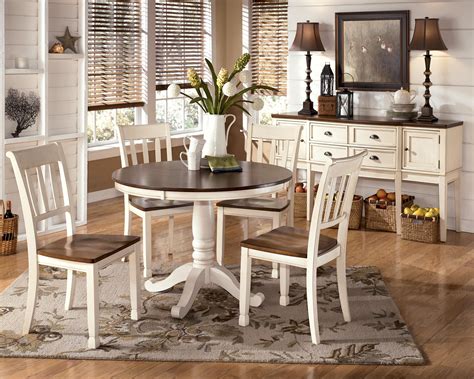 Signature Design by Ashley Whitesburg Two-Tone Round Table with Pedestal Base | Beck's Furniture ...